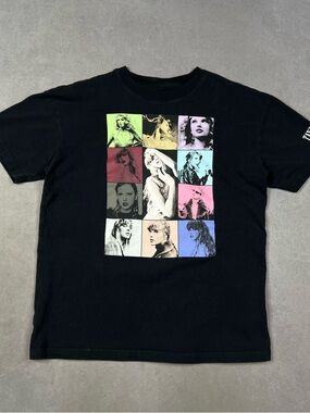 Taylor Swift Black Short-Sleeve Pop-Art Photo Grid Tee